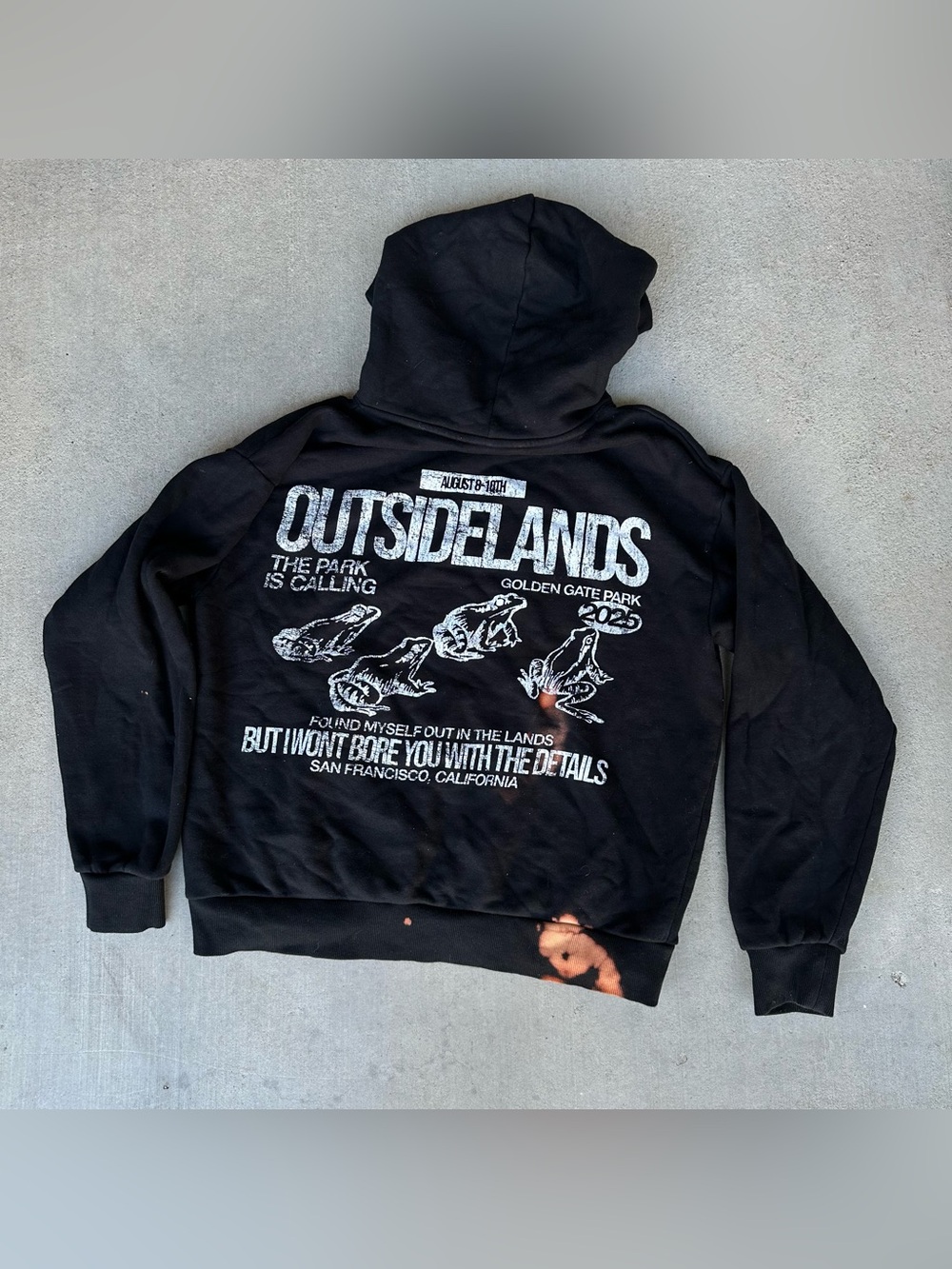 PacSun Outside Lands Black Graphic Logo Frogs Pullover Hoodie Men's Size L